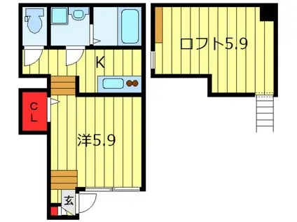 レモングラス弐番館(1K/1階)の間取り写真