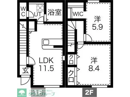 コンフォート埼玉北(2LDK/1階)の間取り写真