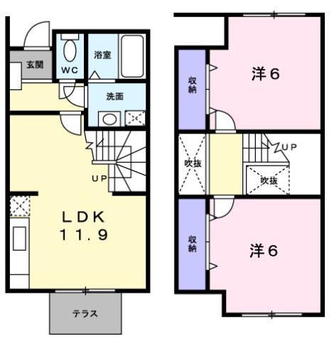 コーポリンクス2(2LDK/1階)の間取り写真
