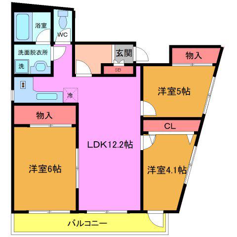アストリア(3LDK/2階)の間取り写真