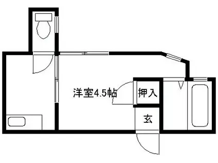片野タカケンビル(1K/4階)の間取り写真