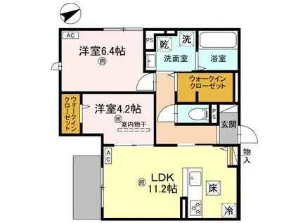 LA MAISON林崎(2LDK/1階)の間取り写真