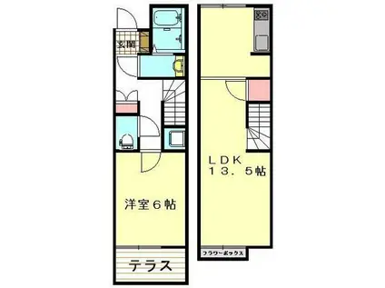 レオネクストハライチ(1LDK/1階)の間取り写真