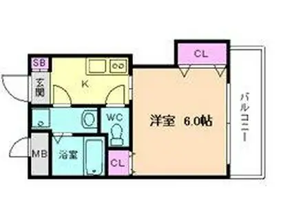 マロット天神橋(1K/7階)の間取り写真