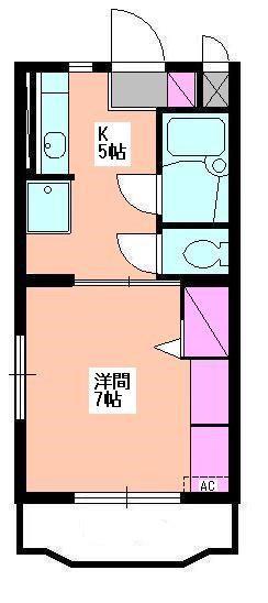 松下パークハイム(1DK/3階)の間取り写真