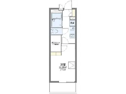 レオパレスコンパル唐湊 弐番館(1K/2階)の間取り写真