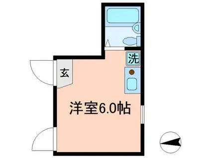 シャンテアムール亀戸(ワンルーム/1階)の間取り写真