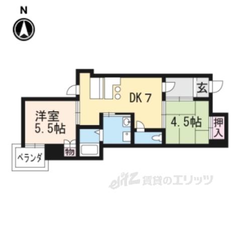 レークハイツ瀬田(2DK/3階)の間取り写真
