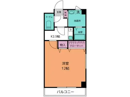 ガーデンオブモニカ(1K/2階)の間取り写真