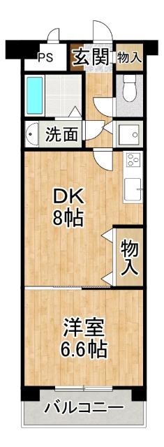 パシフィッククリオコート(1DK/3階)の間取り写真