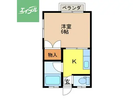 IMPROVE江平(1K/2階)の間取り写真