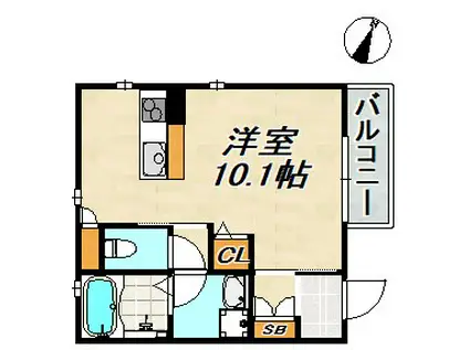 グランメール月見山(ワンルーム/3階)の間取り写真