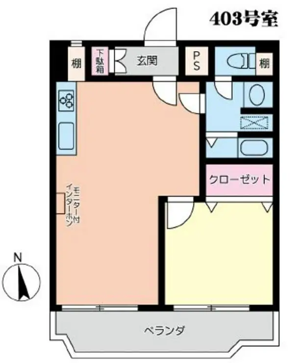 オークマンション小田急相模原 4階階 間取り