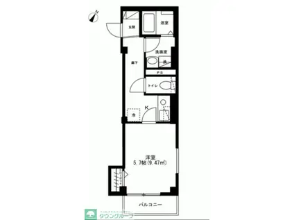 メゾンフォ―シーズンズ(1K/3階)の間取り写真