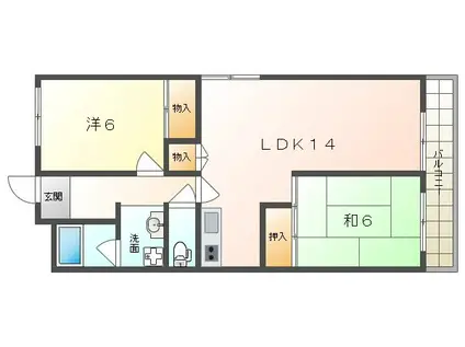 ハイツ栄(2LDK/2階)の間取り写真