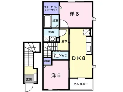 レスプランド-ル(2DK/2階)の間取り写真