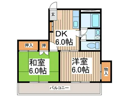 エミグランド(2DK/2階)の間取り写真