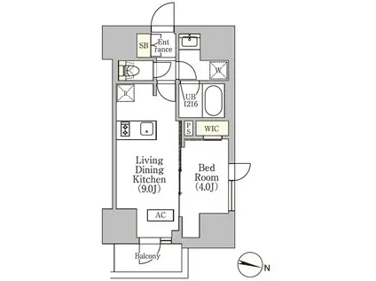 イプセ渋谷本町(1LDK/2階)の間取り写真