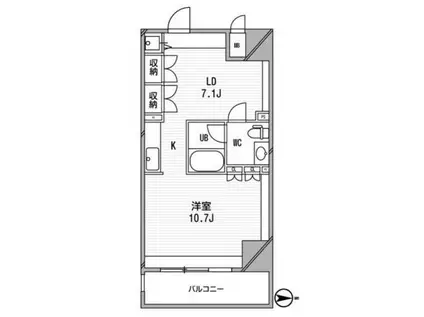 アーデンタワー南堀江(1LDK/8階)の間取り写真