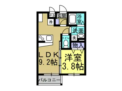 PONTE GLORIA(1LDK/2階)の間取り写真