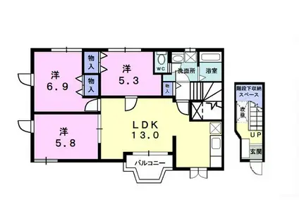 サンパティーク(3LDK/2階)の間取り写真