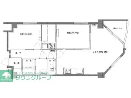 エマーレ与野本町(2LDK/2階)の間取り写真