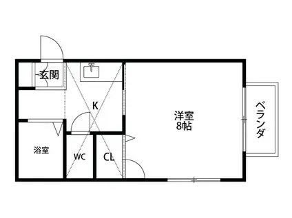 キャメルハウス長潟(1K/2階)の間取り写真
