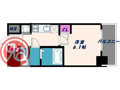 プレサンス難波駅前(1K/10階)の間取り写真