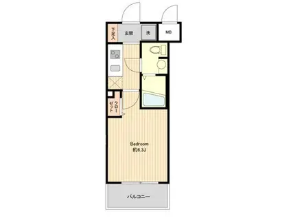 プライムアーバン板橋区役所前(1K/4階)の間取り写真