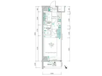ガリシア四ツ木テラス(1K/3階)の間取り写真