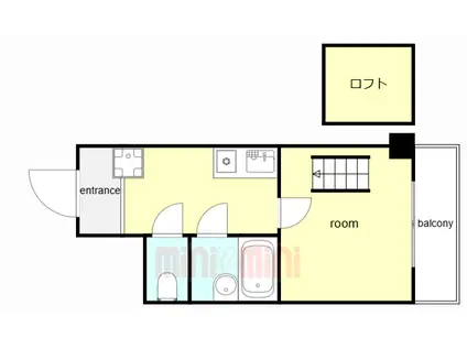北野ダイヤハイツ(1K/7階)の間取り写真