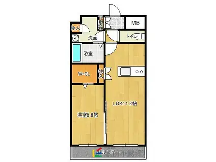 ルナ・グランデ(1LDK/6階)の間取り写真