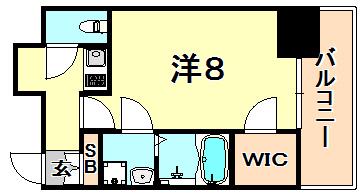 ララプレイス三宮ルミナージュ(1K/7階)の間取り写真