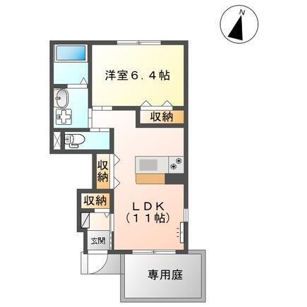 プランドール.K(1LDK/1階)の間取り写真