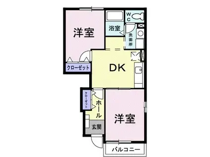 サン・ブリーズ(2DK/1階)の間取り写真