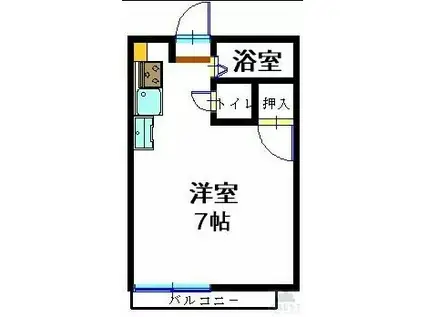 センチュリーハイツ(ワンルーム/2階)の間取り写真