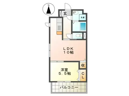シンフォニー利平治上浜(1LDK/2階)の間取り写真