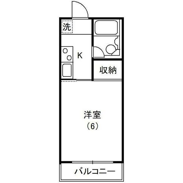 オリエントハイツNO3(1K/2階)の間取り写真