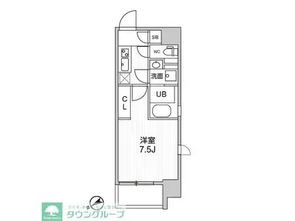シーズンフラッツ浅草橋(1K/10階)の間取り写真