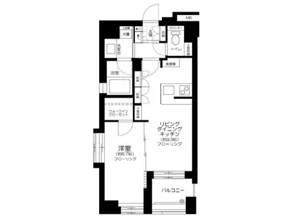 デュオ・スカーラ西麻布タワー(1LDK/7階)の間取り写真