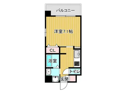 フォレストガーデン蒲生III(1K/8階)の間取り写真