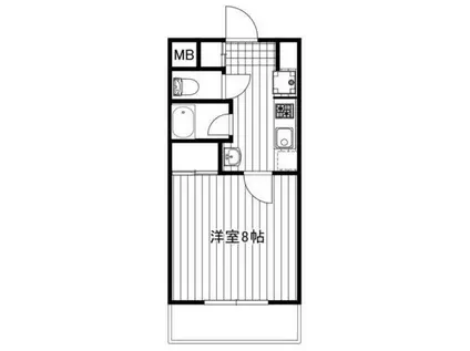 ゲートハウス(1K/2階)の間取り写真