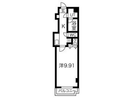 パルティール豊国通(1K/4階)の間取り写真
