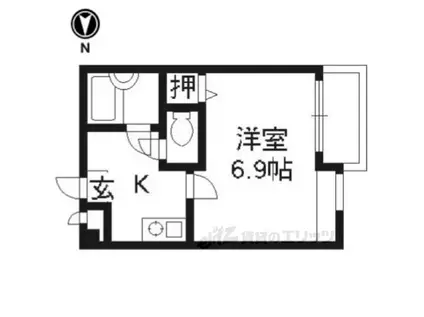 ポルト・ボヌール(1K/3階)の間取り写真