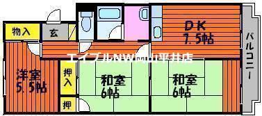 21ハイツ新保(3DK/1階)の間取り写真