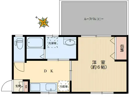 出村ハウス(1K/3階)の間取り写真