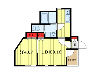 グランメリー西日暮里(1LDK/3階)の間取り写真
