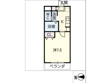 A・CITY柴田本通(1K/4階)の間取り写真