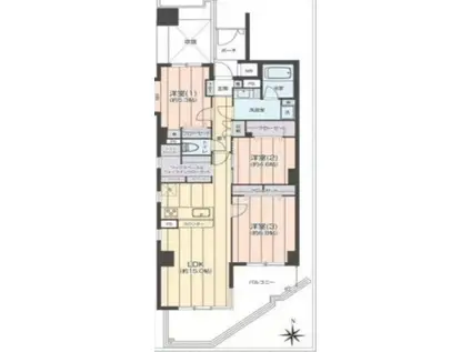 キャッスルマンション小岩(3LDK/11階)の間取り写真