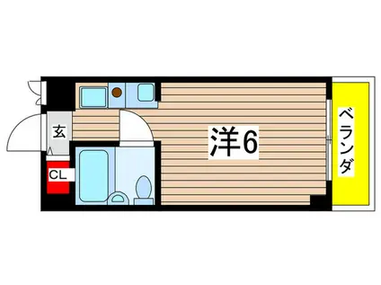 フラッツ新大橋I(ワンルーム/4階)の間取り写真